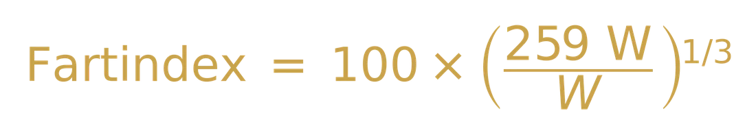 Fartindex = 100 gånger (259 delat med W) upphöjt till en tredjedel
